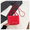 Fashion Large Capacity Crossbody Bag Polka Dot Embroidery Shoulder Bag Bow Checkered Pattern Handbag Travel Use