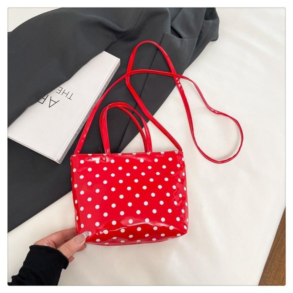 Fashion Large Capacity Crossbody Bag Polka Dot Embroidery Shoulder Bag Bow Checkered Pattern Handbag Travel Use