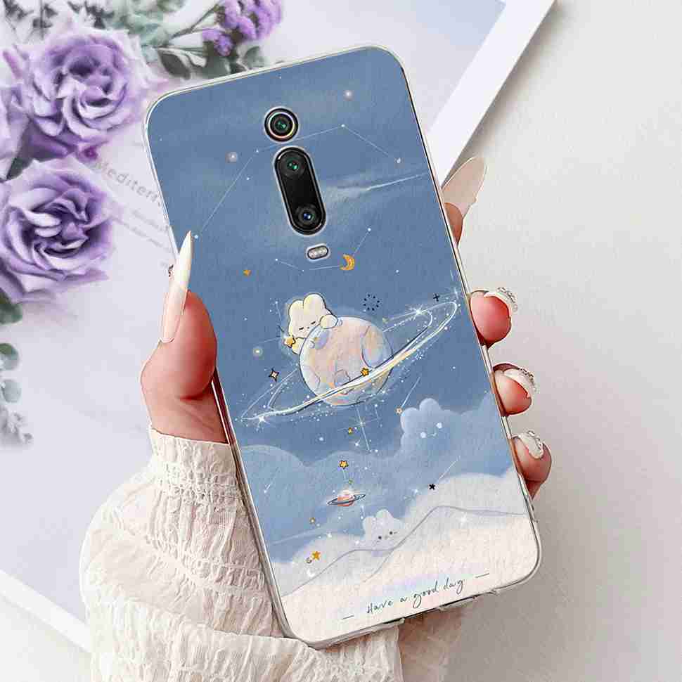 For Xiaomi Mi 9T M1903F10G Case Fashion Painting Soft Silicone TPU Cover For Xiaomi Mi 9T Mi9t 6.39" Flower Girl Phone Casing