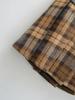 American Retro Low-Waist Plaid A-Line Mini Skirt - Women's College Style, Pleated, for Spring/Autumn