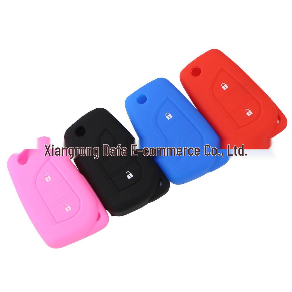 Silicone Key Pouch for Toyota Fortuner, Innova, Hilux, RAV4, Corolla (2-Button)