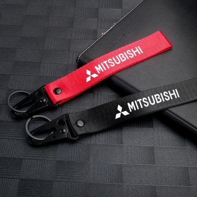 Fashion Car Ribbon Keychain for All Models ASX Mirage Outlander Lancer Key Ring Pendant Accessories