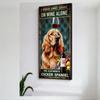 En kvinna kan inte överleva enbart på vin Hon behöver också en Cocker Spaniel Golden Hund Rött Vin Metallplåtskylt Vintage Bar Kafé Heminredning