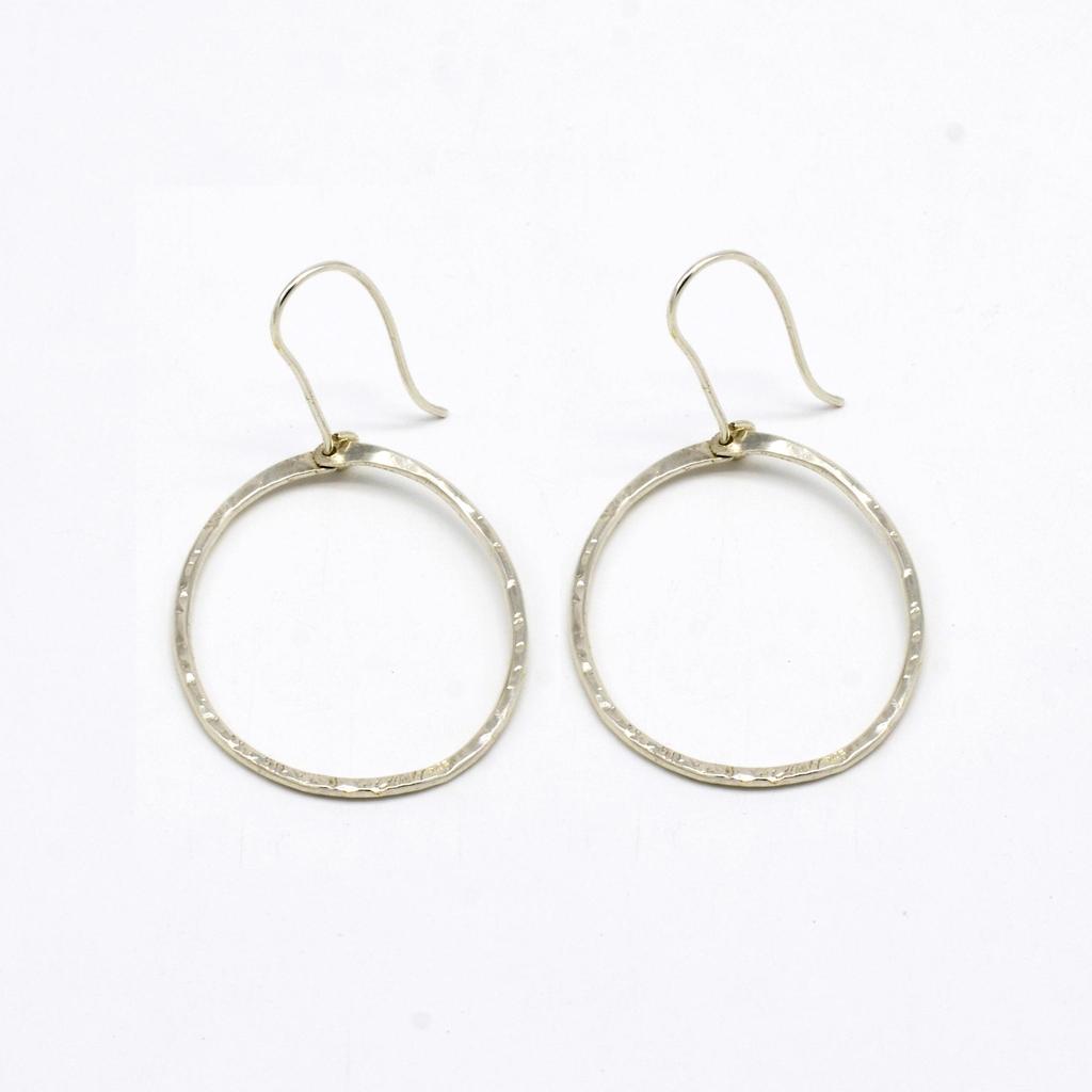 925 Sterling Silver Hammered Earrings, Handmade Oval Hoop Studs Earrings, Gift For Her