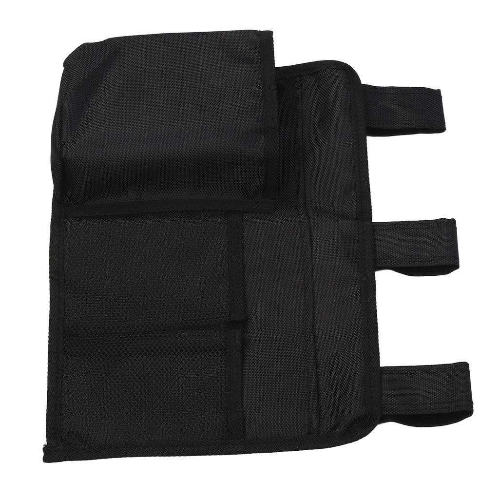 Bedside Storage Bag Nylon Bed Rail Hanging Organizer Pocket for College Dorms Hospitals Baby Bed Black