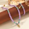 Atoztide Fashion Ocean Series Polymer Clay Necklace Bracelet Jewelry Set for Women Stainless Steel Shell Conch Pendant Set Gift