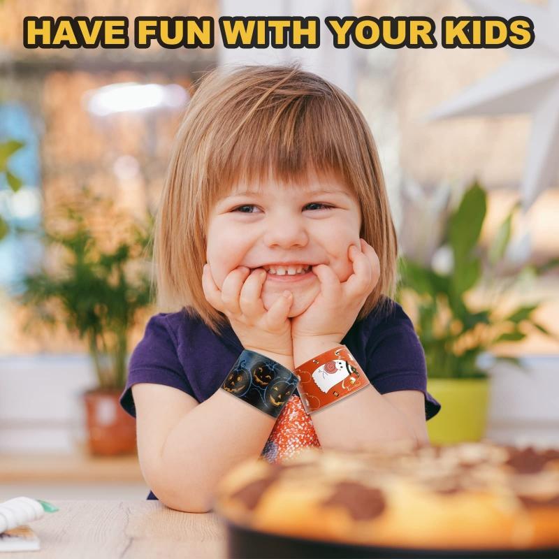 24PCS Halloween Celebration Slap Bracelets Comfortable Wear Wristbands Bracelets for Parties and Night Event Wholesale