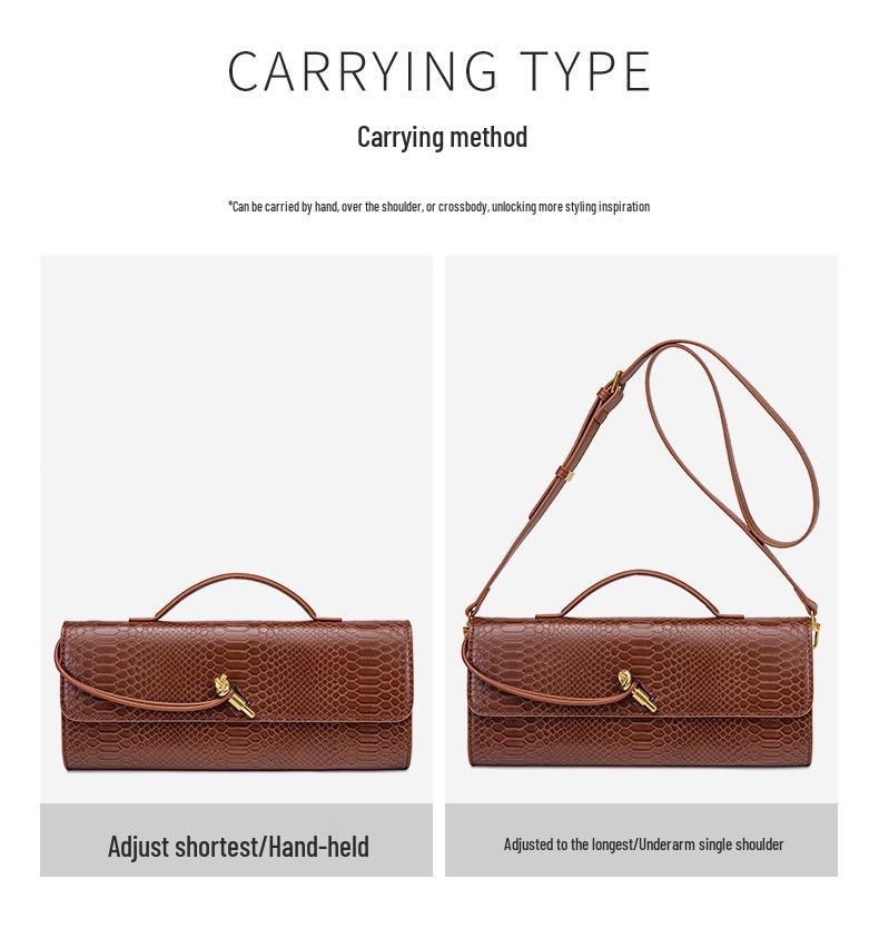 Trendy dámská psaníčka: Kabelka přes rameno crossbody bageta s krokodýlím a hadím vzorem