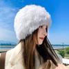 Thickened warm plush fur knitted wool hat children's autumn and winter rabbit hair cold hat versatile Korean version of ear protection