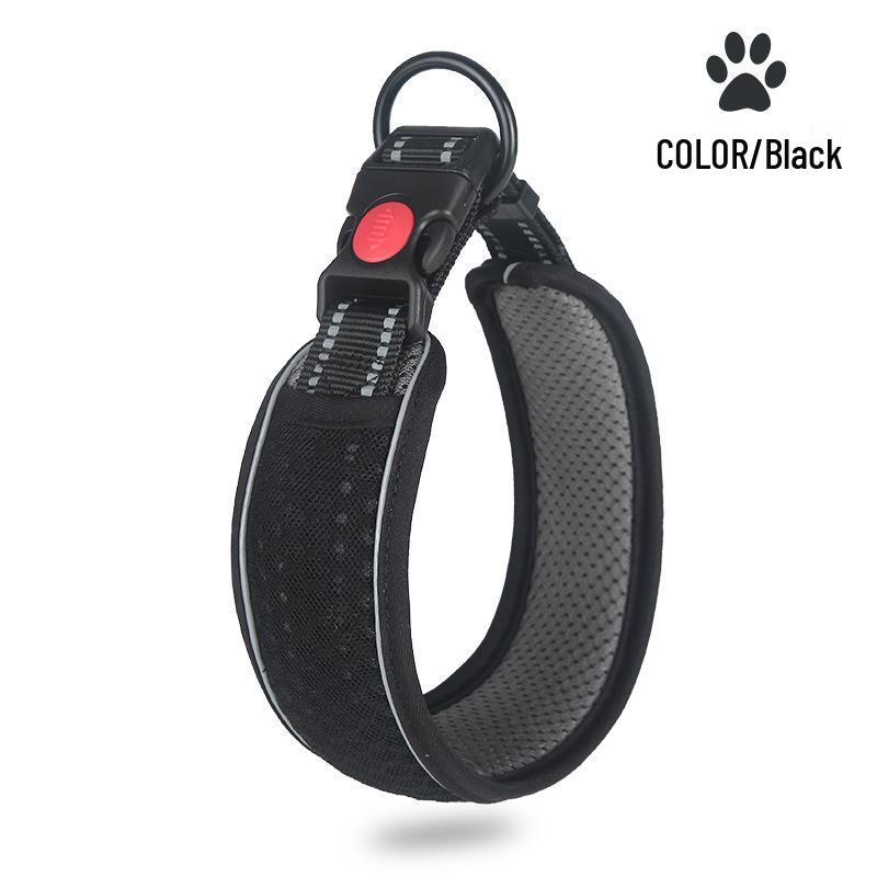 Regulowana, odblaskowa, oddychająca obroża spacerowa dla psa z siatki o strukturze plastra miodu