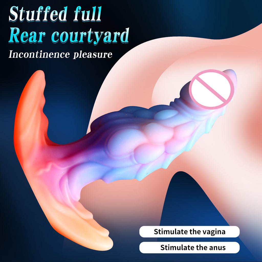 Luminous Monster Dildo Wearable Anal Plug Huge Penis Alien Anal Dildo Masturbator Butt Plug Dilator Sex Toys Vaginal Clitoral Anal Stimulation Unisex