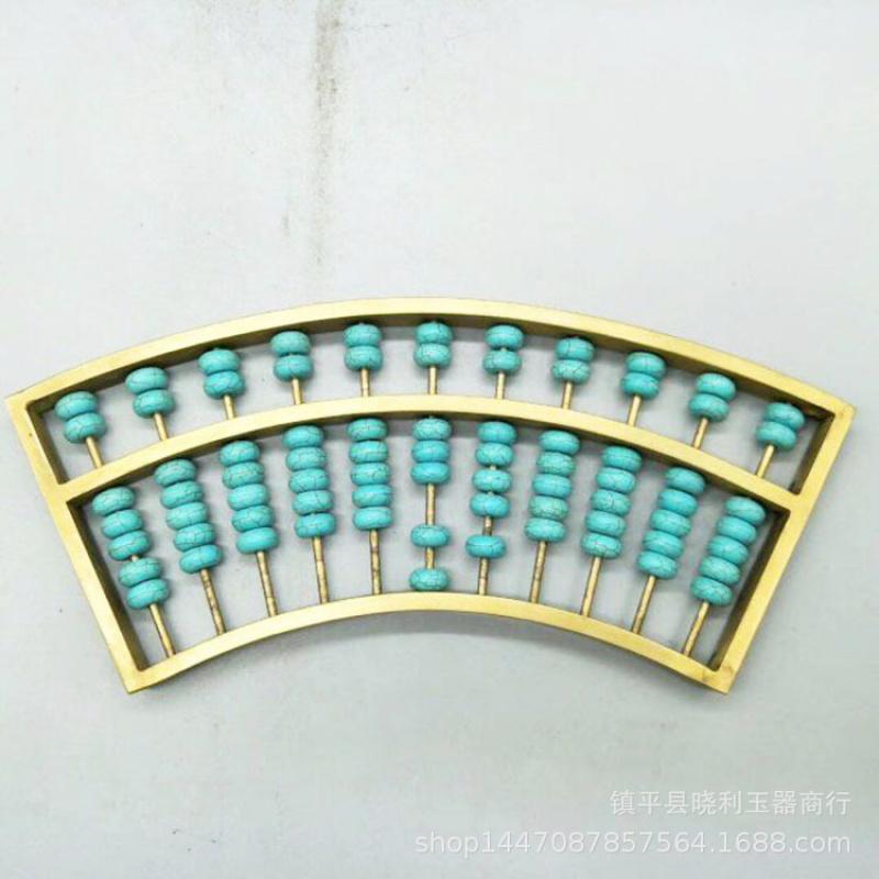 Wholesale Copperware Brass Ornaments Brassware Guangjin Fan-Shaped Ruler Decorative Metal Crafts
