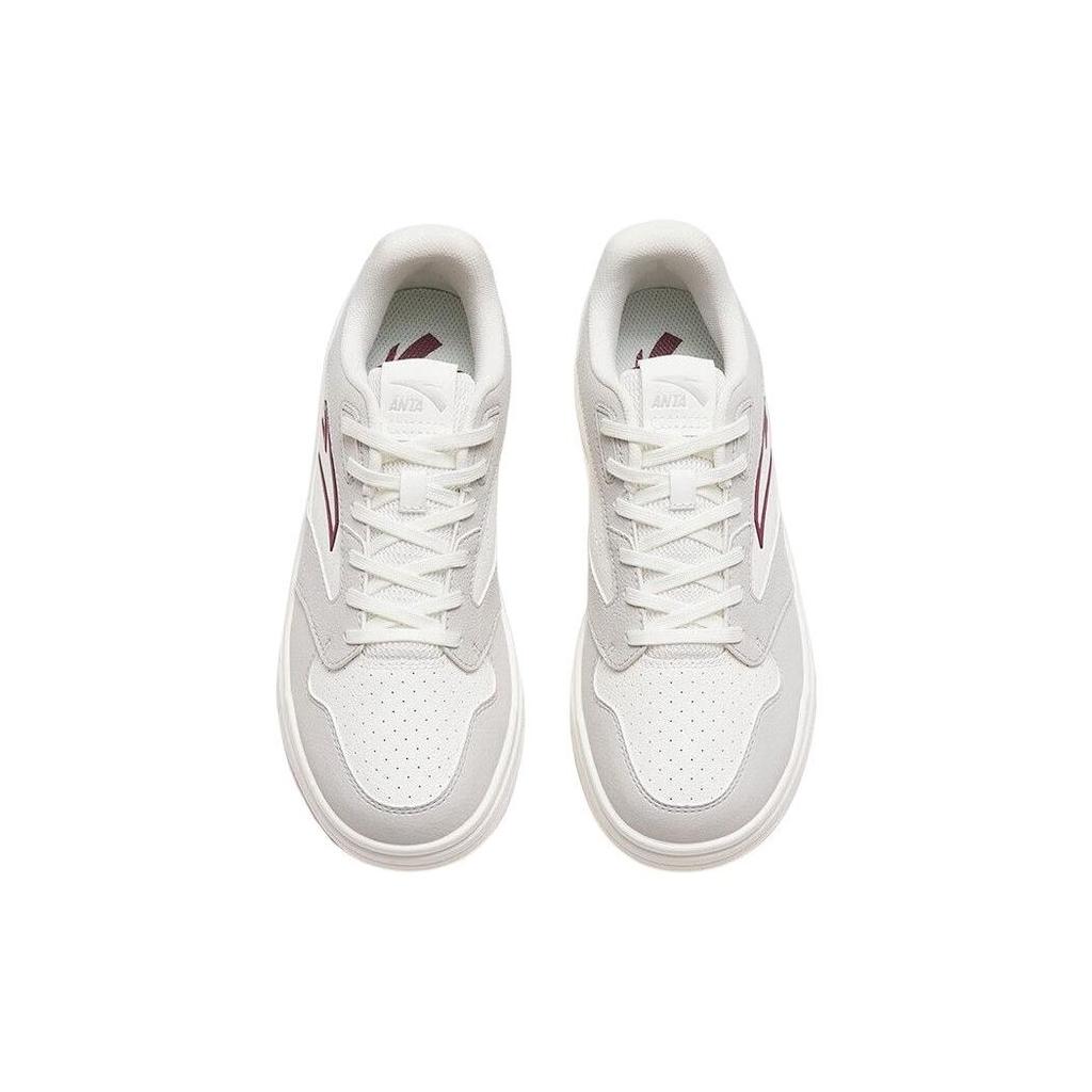 Anta Street Skateboarding Shoes Lightweight Slip Resistant Durable Low Top Women Sneakers Gray White 922318016-2