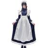 YIUHK Dienstmädchen Lang Lolita Halloween Klassisch Inklusive Haarreif und Set Damen Britischer Stil Outfit, Ärmel, Cosplay, Kostüm, Kleid, Schürze, Veranstaltung,