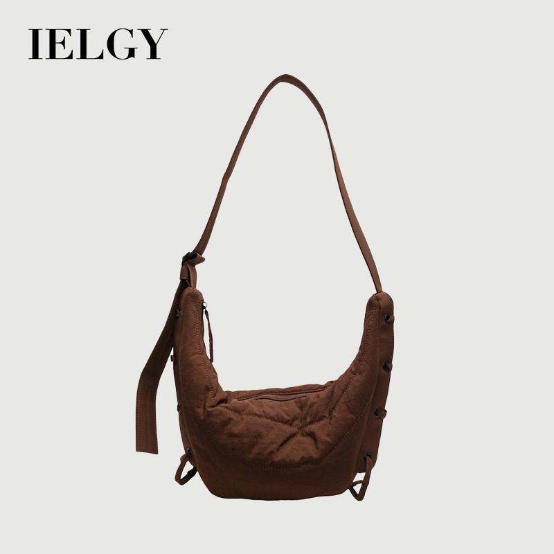 IELGY Casual All-Match Fashion Ladies Messenger Bag Nylon Cloth One-Shoulder Dumpling Bag