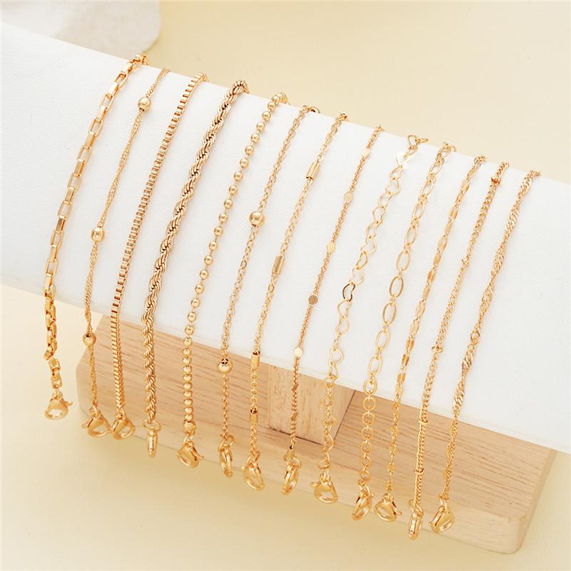 13 szt./zestaw Nowy zestaw metalowych bransoletek dla kobiet Boho Retro Grube skręcane kubańskie bransoletki łańcuchowe Impreza Wszechstronna świąteczna modna biżuteria