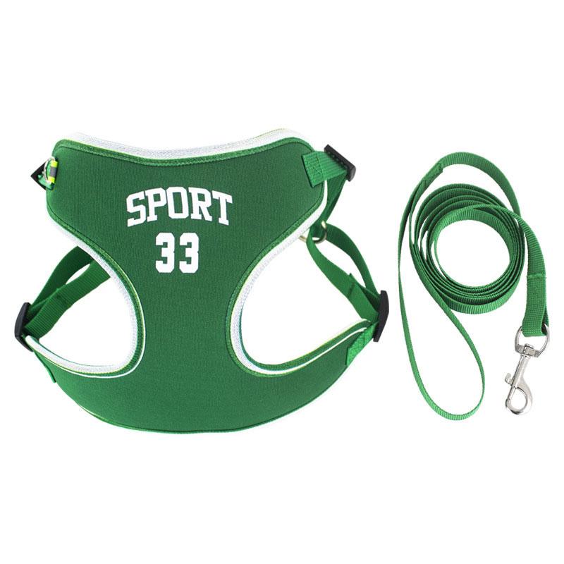 

Спортивный стиль, новая дышащая шлейка для собак, поводок, подходит для маленьких и средних собак, поводок для бульдога S