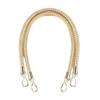 60cm Black PU Leather Woven Bag Handle Strap - Imitation Leather Shoulder Accessory