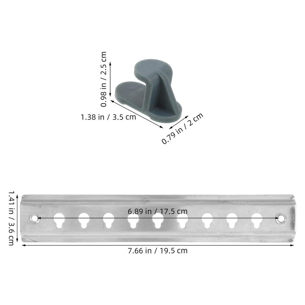 2 Set Refrigerator Shelf Pilaster Track With Plastic Round Clips Support Hooks For Freezer Hole Spacing 175mm Easy To Install
