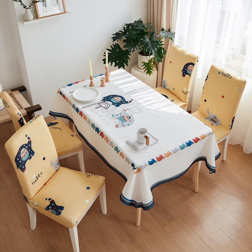 

Leather Tablecloth Leave-in Oil-proof Waterproof PVC Dining Table Mat Nordic Household Table Mat Table Mat (chair cover) 2 pcs