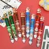 Colorful Retractable Pen Christmas Capybara Ballpoint 10 Color Cartoon Smooth Elk Snowmen Tree Multi-color Writing Festive Stationery Gift for