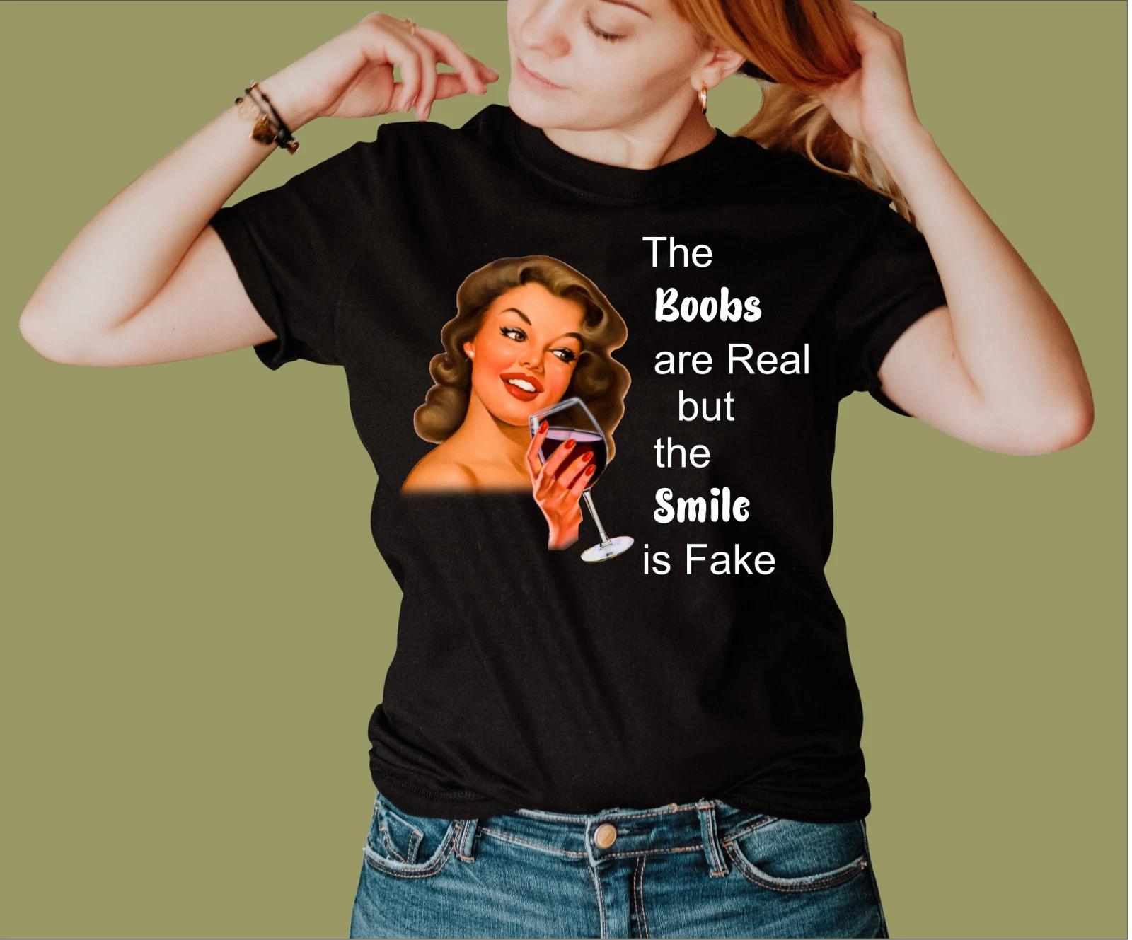 THE BOOBS ARE REAL T-SHIRT 2XL