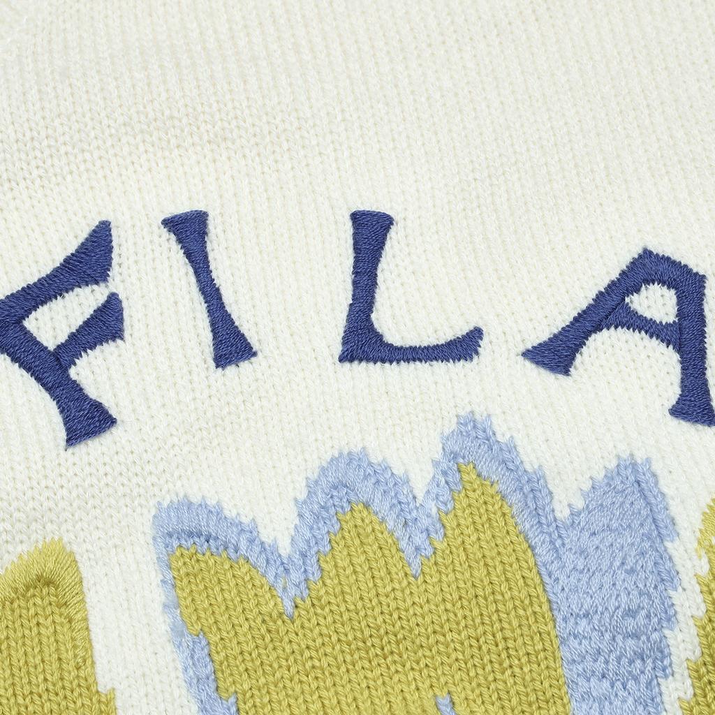 New FILA X V&A BOWUGUAN LIANMINGKUAN Long Sleeved Sweater Women's All Over Print F11W418402F-ZA