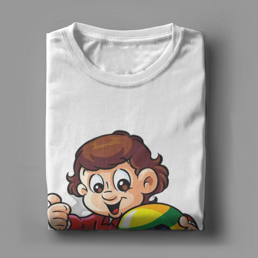Cute Senninha Ayrton Senna Tee Shirt for Men Women Graphic Printed T Shirts Cartoon 100% Cotton Clothing