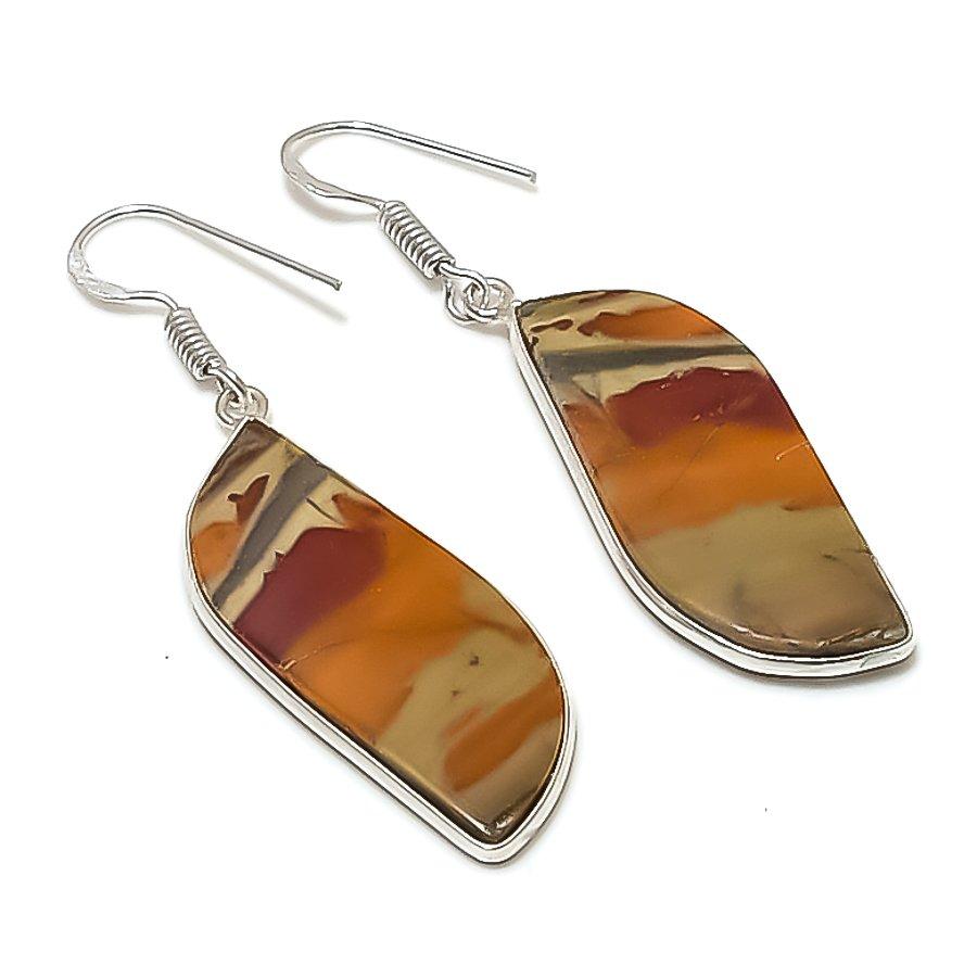 Натуральный полихромный яшмовый драгоценный камень Серьга из стерлингового серебра 925 пробы 2,13  AE-11588