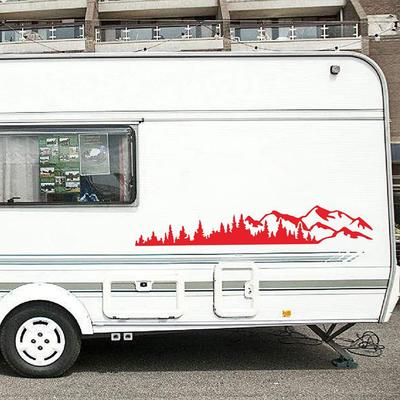 2piece Fashionable Mountain Forest Vinyl Car Stickers Easy To Install PVC Strong Adhesive Unique