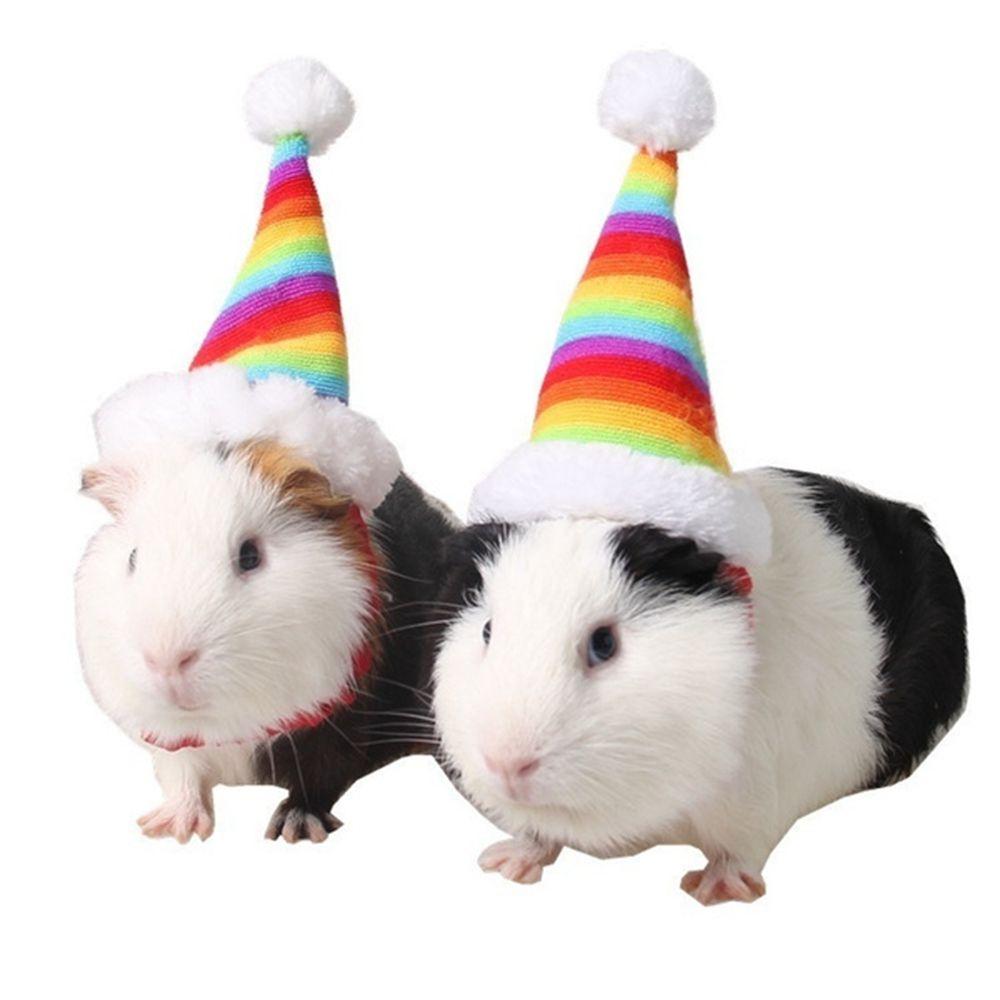 Rainbow Lovely Small Animals Party Supplies Christmas  Decorations Rats Pet Christmas Hat Cat Hat Santa Claus Cap Costume Decor