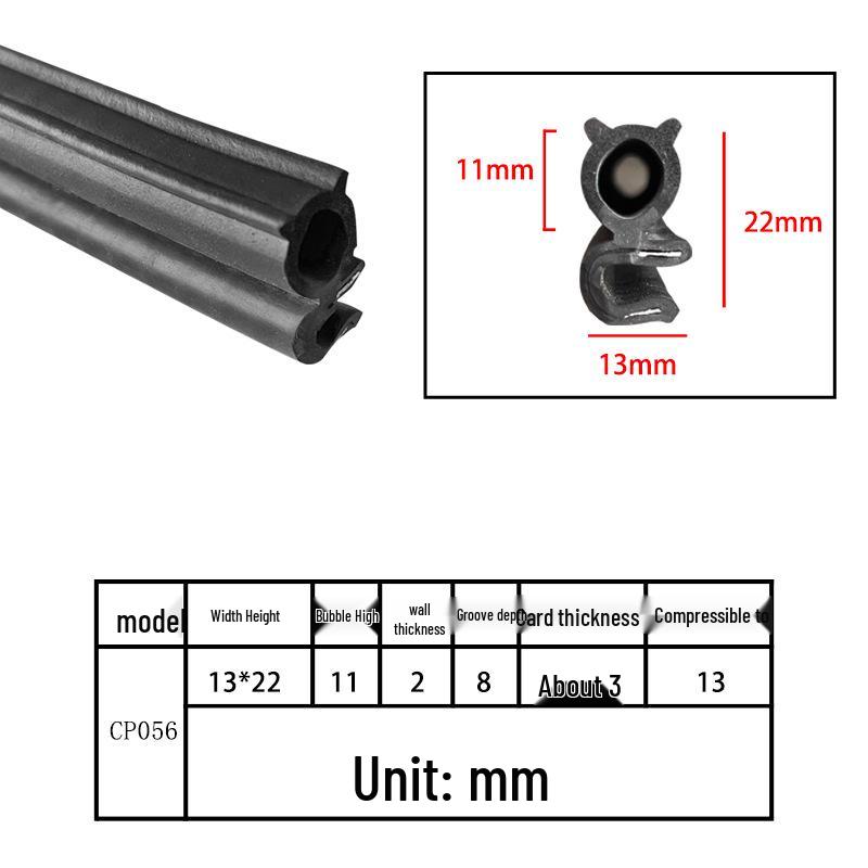 U-Shaped Rubber Steel-Backed Sealing Strip for Car Doors and Cabinets
