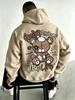American Style Trendy Patched Stuffed Bear Sweatshirt with Back Print and Hooded Casual T-shirt for Both Men and Women