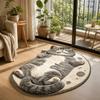 Non-Slip Home Decor Carpet Anti-fouling Cartoon Carpet Soft Cat-Shaped Area Rug  Living Rooms