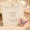 Stainless Steel Butterfly Charm Pendant Necklace for Women, Waterproof 18K Gold Plated Tarnish Free Summer Daily Layering