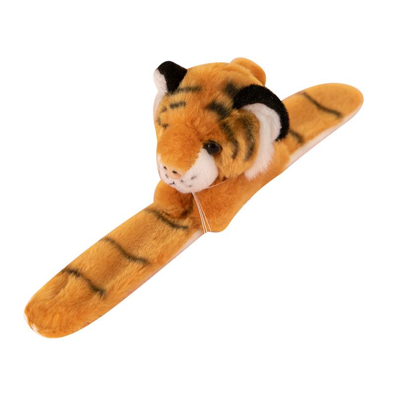 Leopard Print Tiger Plush Snap Bracelet - Cute Zoo Gift for Kids