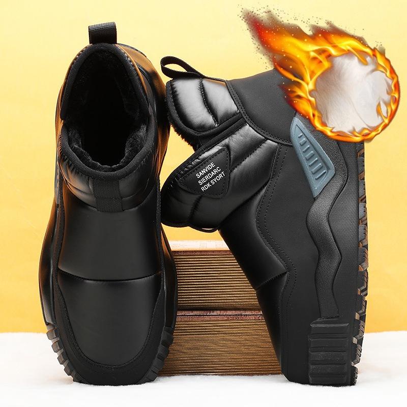 Botas de Neve Novo Estilo para Homens - Botas Acolchoadas e Grossas, Sapatos Antiderrapantes, Sapatos de Algodão