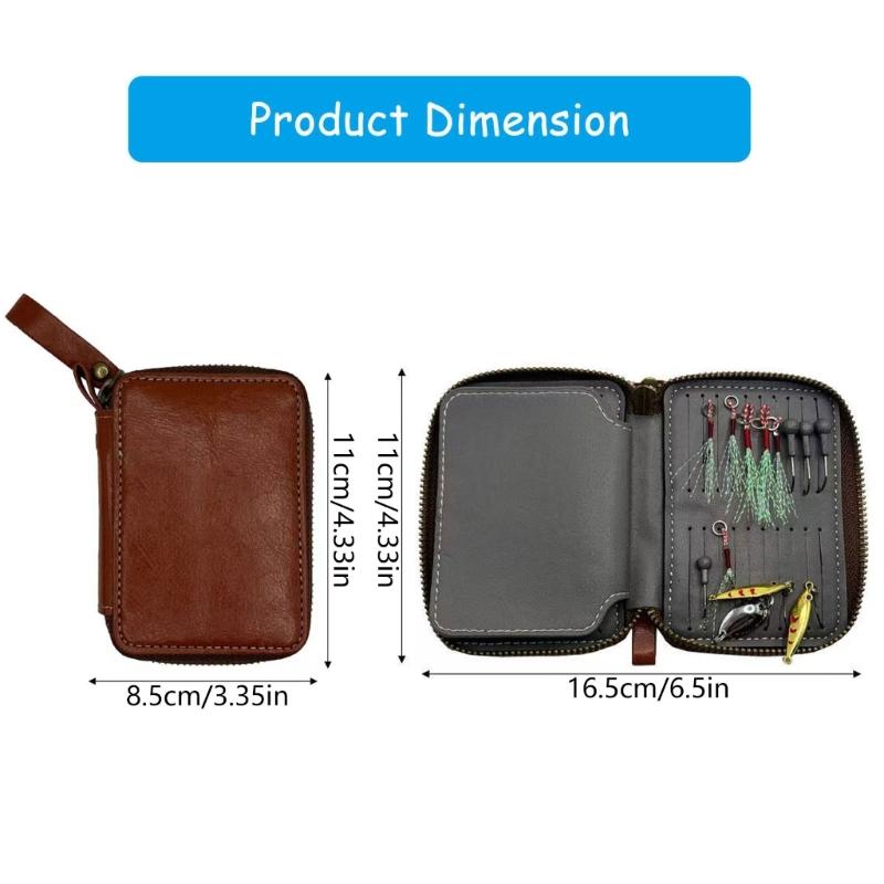 Artificial Crankbait Fishing Tackle Binder Bag Fishing Lure Bag Spoon Baits Trout Lure Wallet PU Leather Organizers Bag