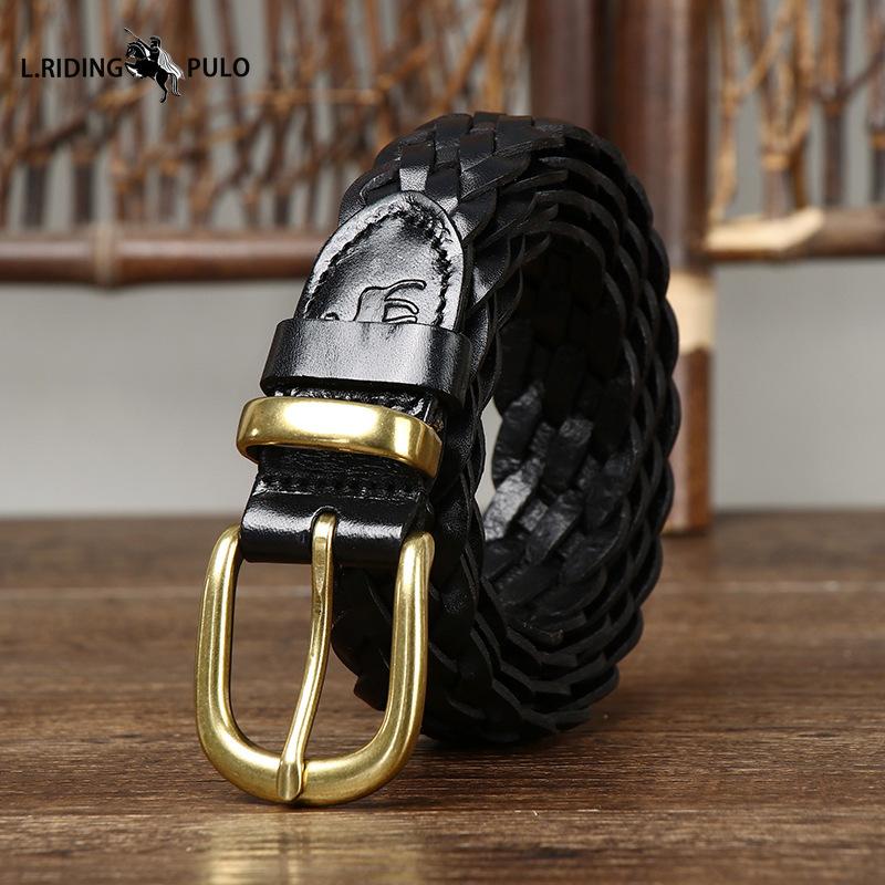 Women's Belt Genuine Leather Braided High Quality First Layer Cowhide Personality All-match Belt
