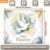 2D Passover Photography Backdrop White Dove with Olive Branch Watercolor Background