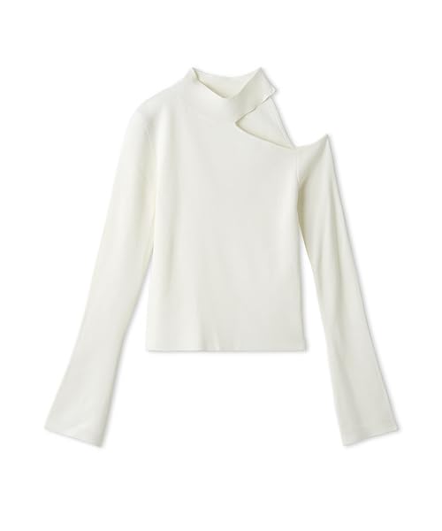 Snidel High Neck Knit Pullover SWNT245124 IVR Women's One-Shoulder