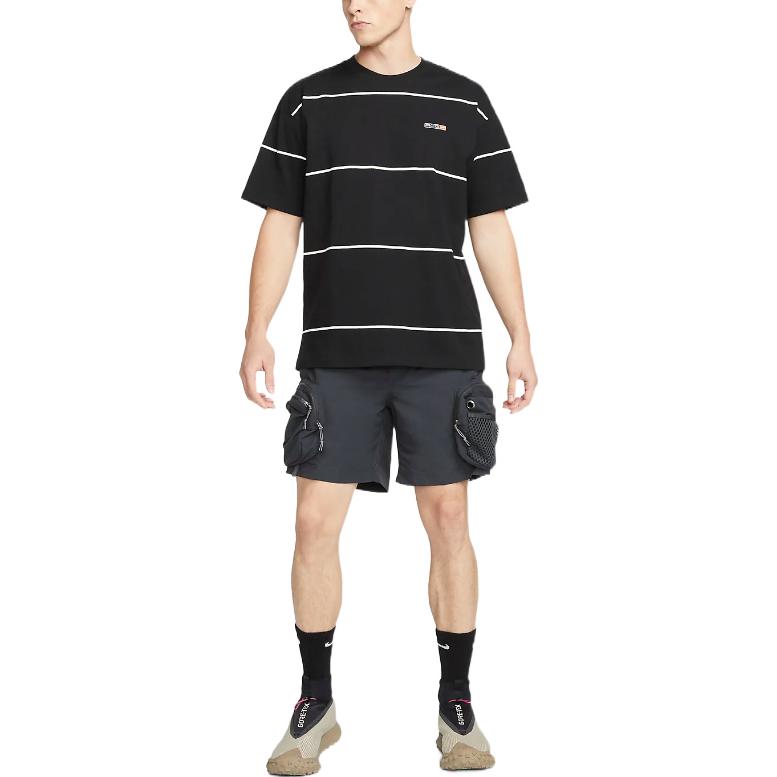 Nike SS22 ACG Striped Crew Neck Short Sleeve T-Shirt Men Tops Black DQ4957-010
