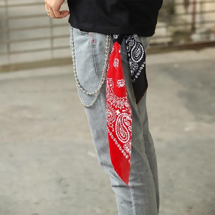 Unisex HipHop Paisleys Šátky Peněženka Řetízek Rock Punk Stuha Motorkáři