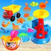 Popular Large Plastic Beach Toy Car Sandglass Set for Kids - Perfect for Sand and Water Play, Bath Time, and Recreation.