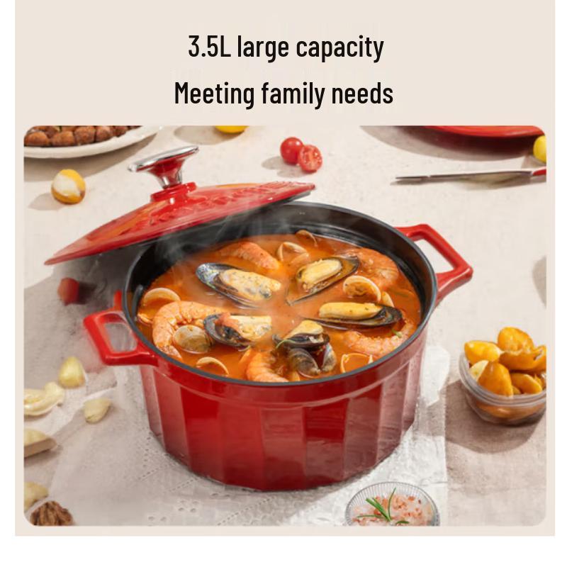 Kangbakh 3.5L Cast Iron Enamel Stew Pot