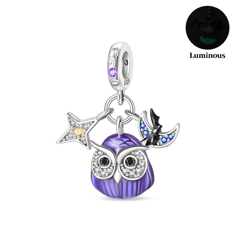 New Luminous Halloween Skull Witch Pumpkin Candy Charms Beads Fit 3Mm Original Bracelets Diy Party Jewelry