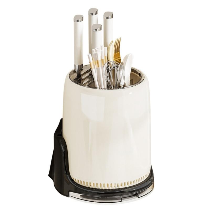 

Wall Mounted Rotating Kitchen Utensil Organzier Rack for Home Use and Easy Installation Cultery Spoon Holder 1