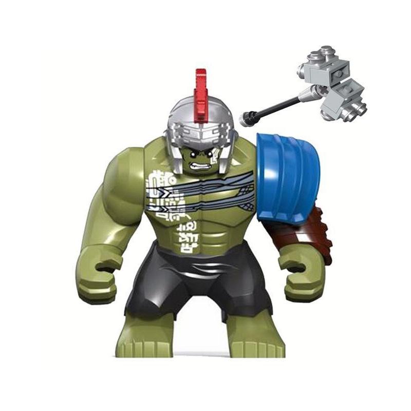 Non-Toxic Superhero Figure Panther Red Hulk Big Size Crocodile Thanos Hulk Building Blocks Children Assembled Educational Toys
