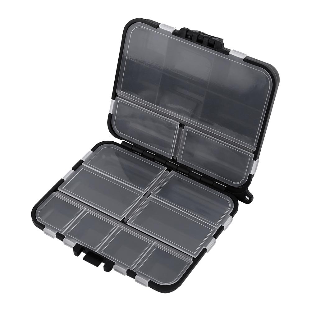 Black 26 Individual Compartments Portable Fishing Baits Durable Plastic Storage Box