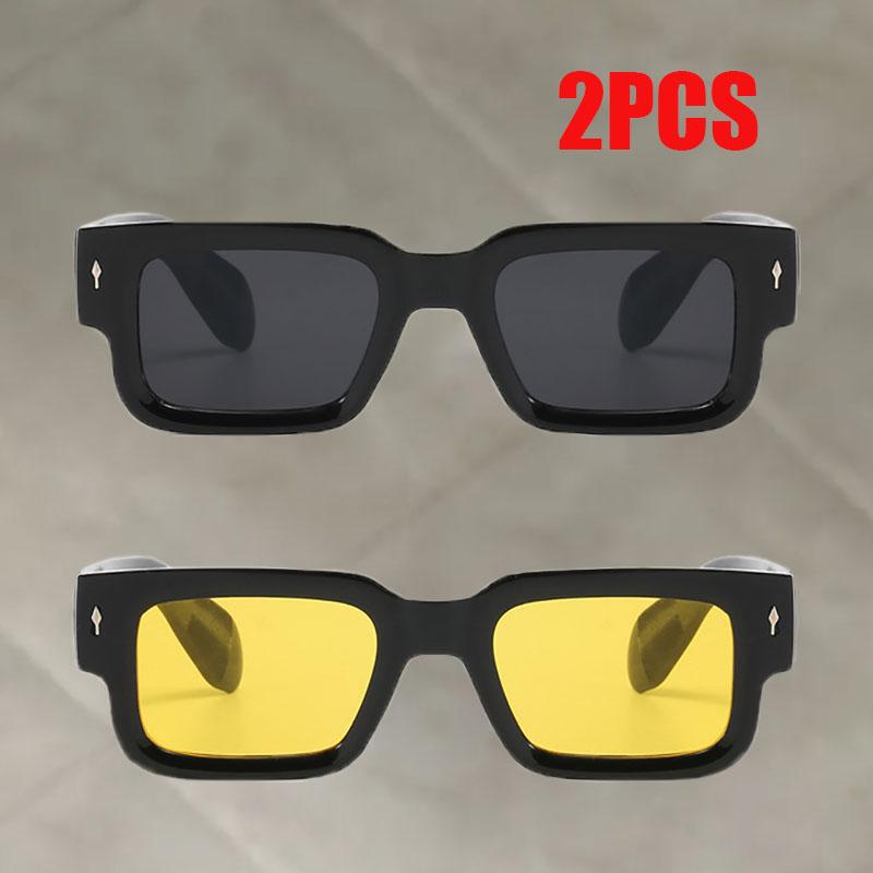 Popular Sunglasses with Rice Nails European and American Popular Square Sunglasses for Women